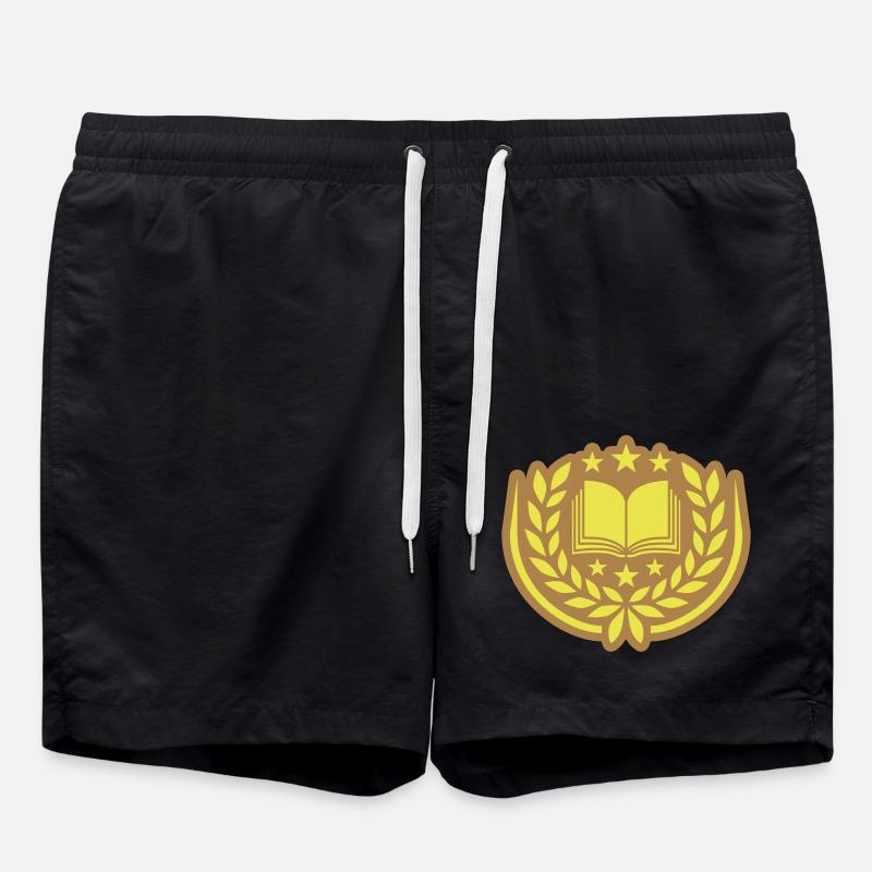 Emblem Book Stars Laurel Wreath - Swim Trunks - black