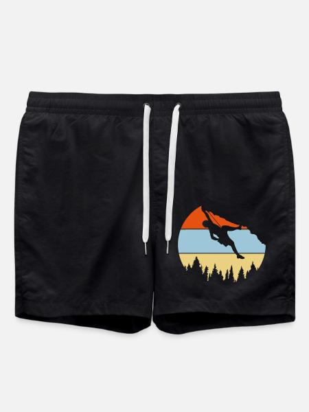 Wald Bäume Felsen Klettern - Badeshorts - Schwarz