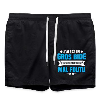J'ai Pas Un Gros Bide Humour cadeau - Short de bain - noir - Devant - AI Model Male 185 light (185cm)