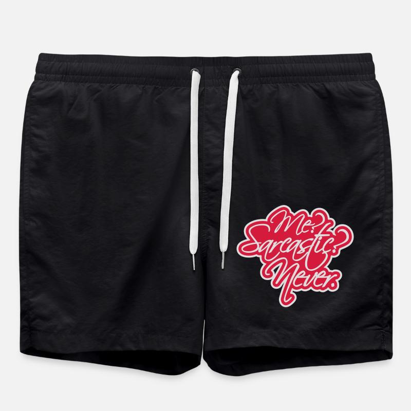 me sarcastic never quote - Swim Trunks - black