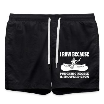 Rowing Club Rower Funny Rowing Saying Rower - Swim Trunks - black - Front - AI Model Male 185 light (185cm)