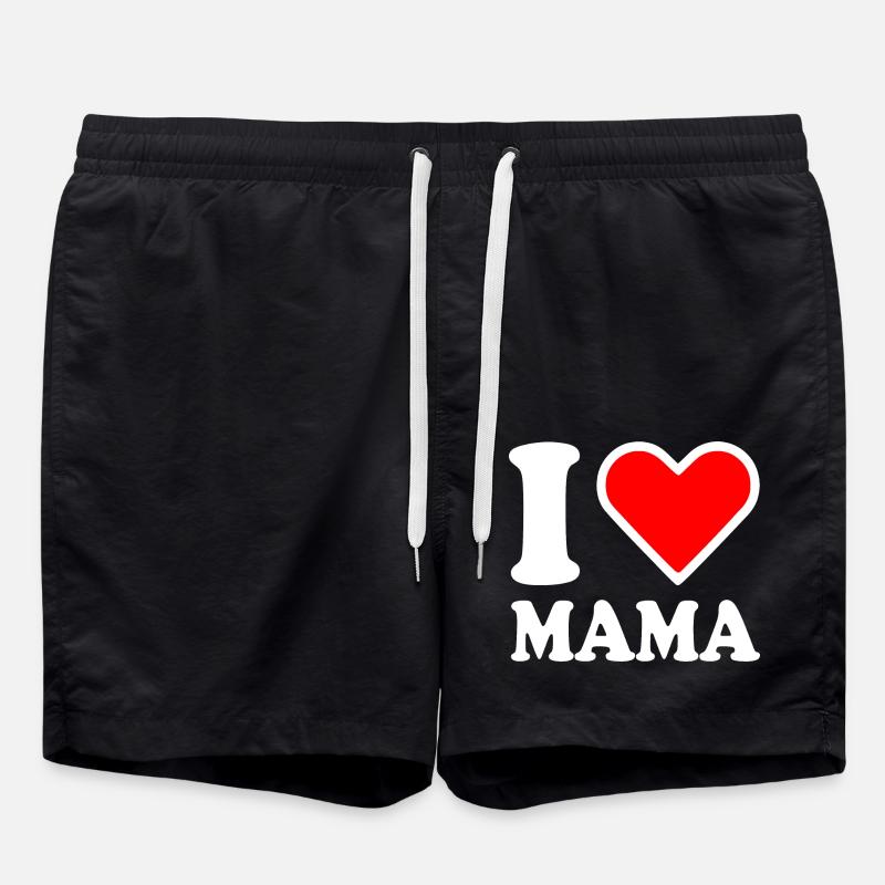 I love mama - Swim Trunks - black