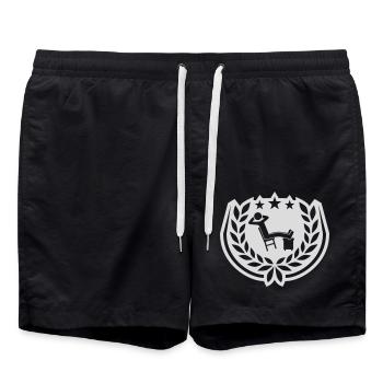 Man relaxes laurel wreath icon - Swim Trunks - black - Front - AI Model Male 185 light (185cm)