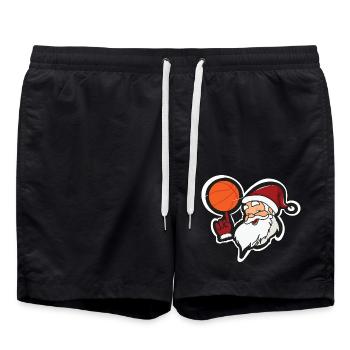 Basketball Basketballer Weihnachtsmann - Badeshorts - Schwarz - Vorne - AI Model Male 185 light (185cm)