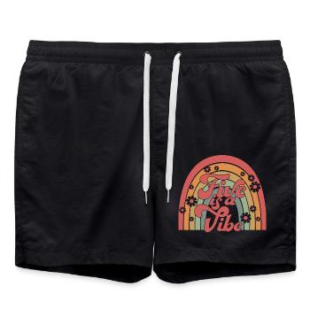 Five Is A Vibe, 5 Years Old, 5th Birthday Kids - Swim Trunks - black - Front - AI Model Male 185 light (185cm)