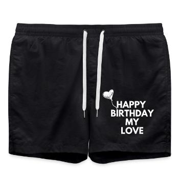 Joyeux anniversaire mon amour - Short de bain - noir - Devant - AI Model Male 185 light (185cm)