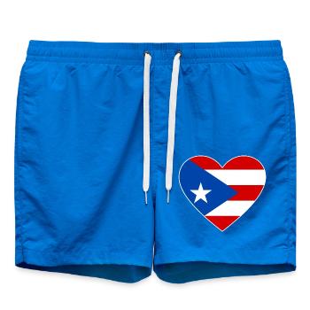 Puerto Rico Flag Heart - Swim Trunks - cobalt blue - Front