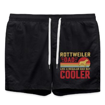 Rottweiler Papa comme un papa ordinaire mais Cooler - Short de bain - noir - Devant - AI Model Male 185 light (185cm)