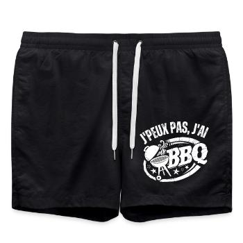 J PEUX PAS J AI barbecue BBQ 2 - Short de bain - noir - Devant - AI Model Male 185 light (185cm)
