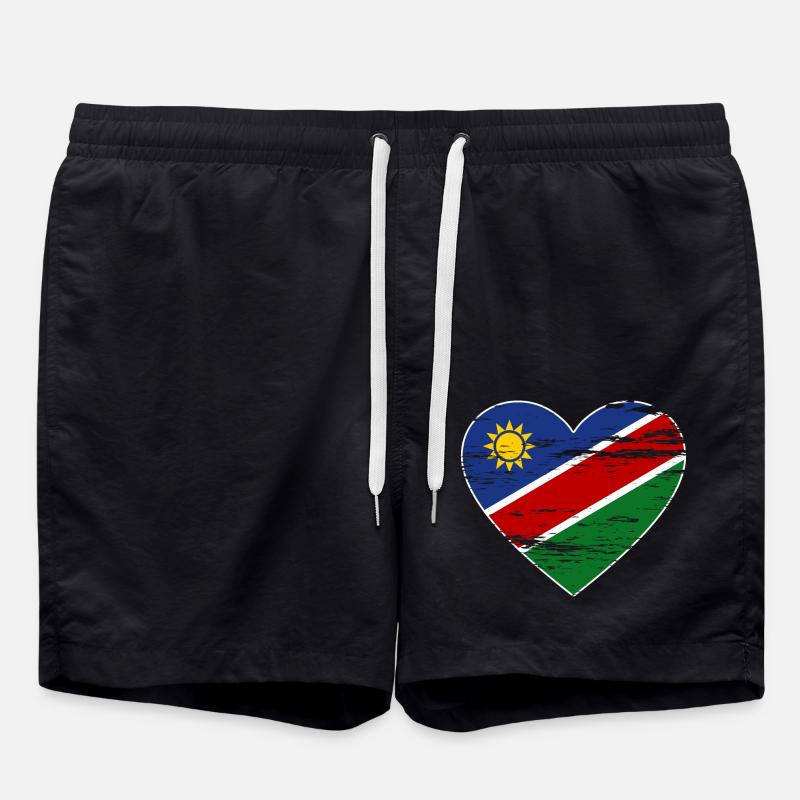 Namibia Flagge Herz used - Badeshorts - Schwarz