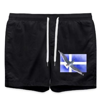 Finlande Mouette Suomi - Short de bain - noir - Devant - AI Model Male 185 light (185cm)
