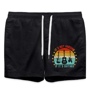 IT'S NOT HARDING IF IT'S GUITARS - Funny guitar - Swim Trunks - black - Front - AI Model Male 185 light (185cm)