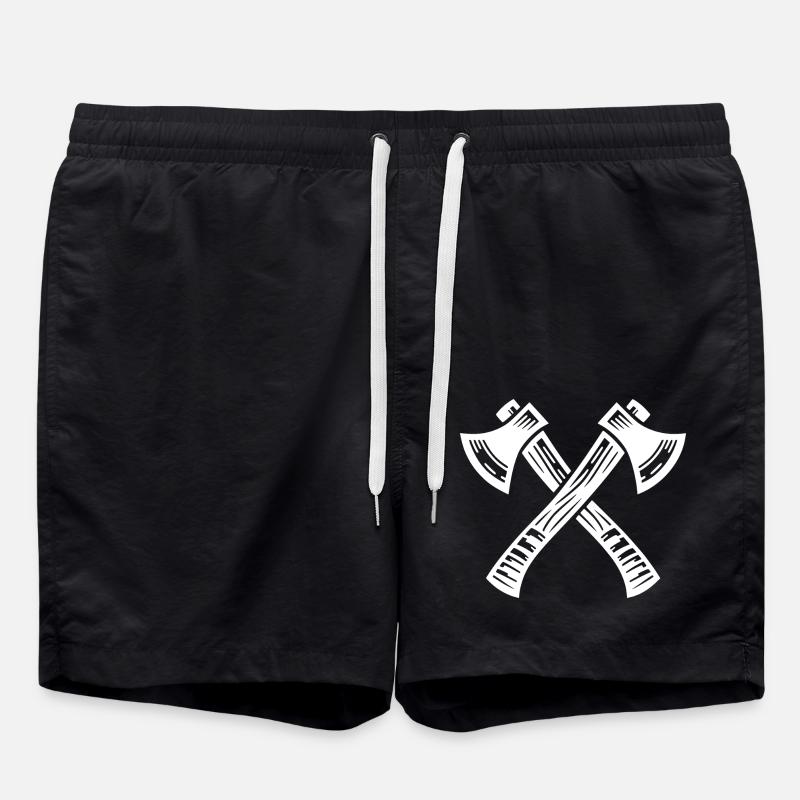 Crossed Axe - Swim Trunks - black