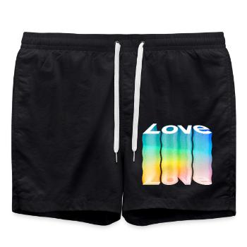 Love - Badeshorts - Schwarz - Vorne - AI Model Male 185 light (185cm)
