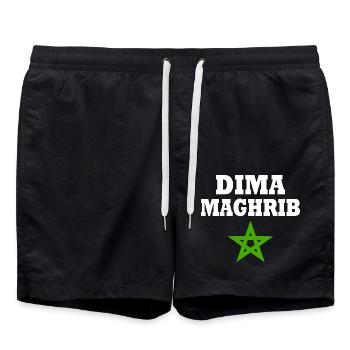 Dima maghrib - Swim Trunks - black - Front - AI Model Male 185 light (185cm)