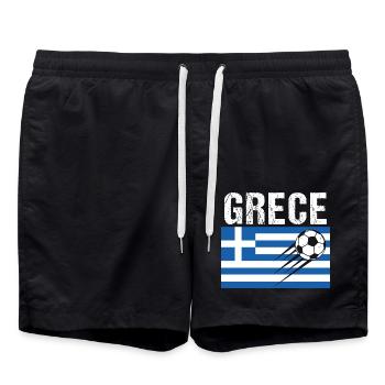 Greece Flag Greek Football Gift - Swim Trunks - black - Front - AI Model Male 185 light (185cm)