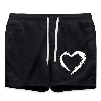 Herz Symbol - Badeshorts - Schwarz - Vorne - AI Model Male 185 light (185cm)