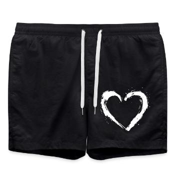 Herz Symbol - Badeshorts - Schwarz - Vorne - AI Model Male 185 light (185cm)