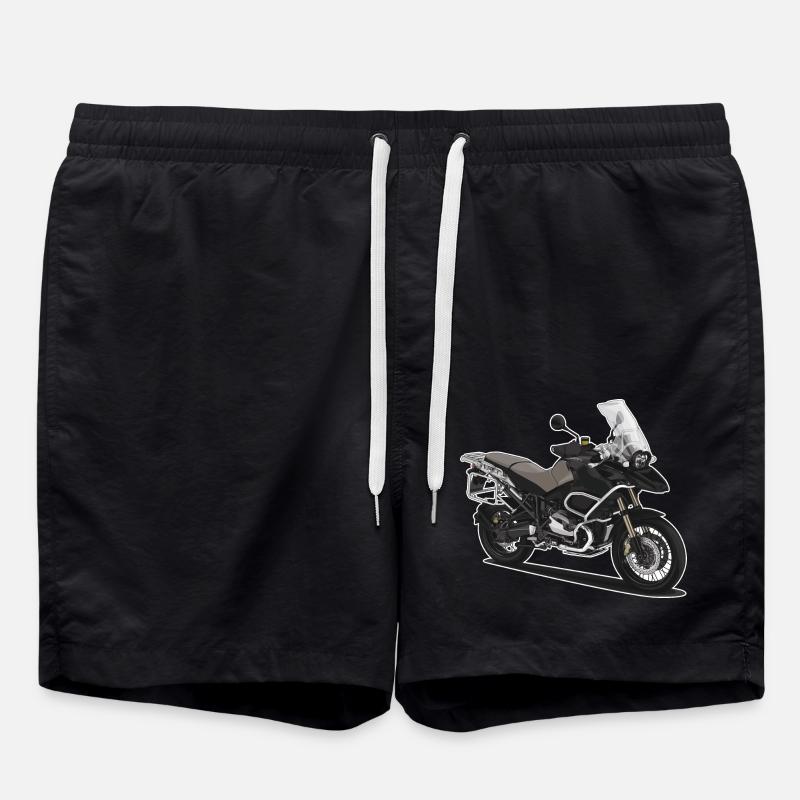 Voyage Enduro // Illustration // Moto - Short de bain - noir