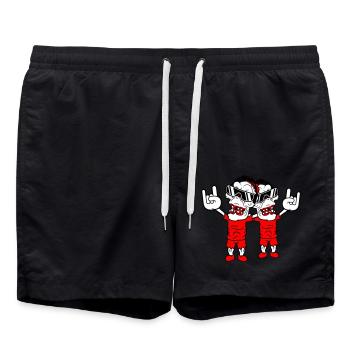 2 DJ Zombies Undead Horror Halloween Party Friends - Swim Trunks - black - Front - AI Model Male 185 light (185cm)