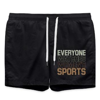 Tout le monde regarde les sports féminins - Short de bain - noir - Devant - AI Model Male 185 light (185cm)
