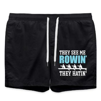 Équipe d’aviron Aviron amusant - Short de bain - noir - Devant - AI Model Male 185 light (185cm)