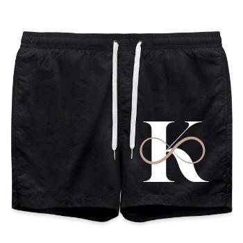 Unendlicher Buchstabe k - Badeshorts - Schwarz - Vorne - AI Model Male 185 light (185cm)