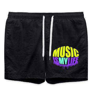 La musique est ma vie Musique La vie Amour Dire Graffiti - Short de bain - noir - Devant - AI Model Male 185 light (185cm)