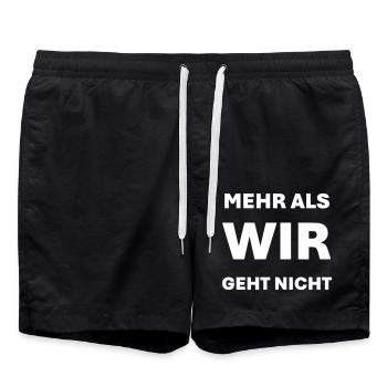 Plus que WE n’est pas possible - Short de bain - noir - Devant - AI Model Male 185 light (185cm)