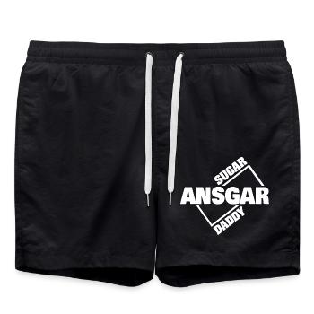 Gift for Ansgar - Swim Trunks - black - Front - AI Model Male 185 light (185cm)