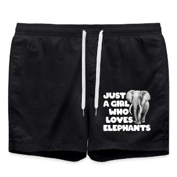 Just a girl who loves elephants - Swim Trunks - black - Front - AI Model Male 185 light (185cm)