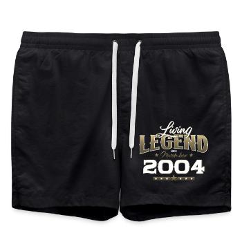 20. Geburtstag Legende November 2004 Jahrgang 04 - Badeshorts - Schwarz - Vorne - AI Model Male 185 light (185cm)