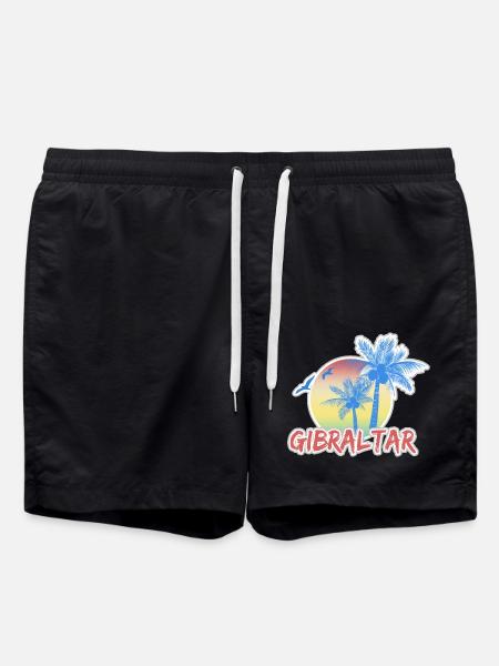 Gibraltar als Urlaub - Badeshorts - Schwarz