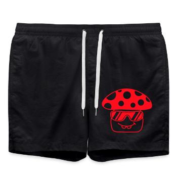 Mushroom Sunglasses Red Dots Toadstool Fungus - Swim Trunks - black - Front - AI Model Male 185 light (185cm)