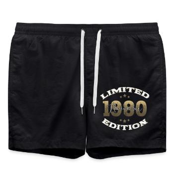 44ème Anniversaire Légende Novembre 1980 Vintage 80's - Short de bain - noir - Devant - AI Model Male 185 light (185cm)