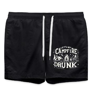 Let's Get Campfire Drunk 8 - Badeshorts - Schwarz - Vorne - AI Model Male 185 light (185cm)