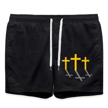 Drei Kreuze - Badeshorts - Schwarz - Vorne - AI Model Male 185 light (185cm)