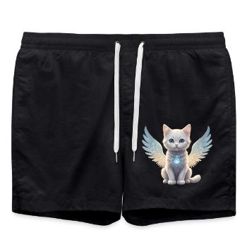 Chat angélique - Short de bain - noir - Devant - AI Model Male 185 light (185cm)