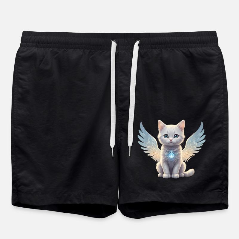 Angelic Cat - Swim Trunks - black