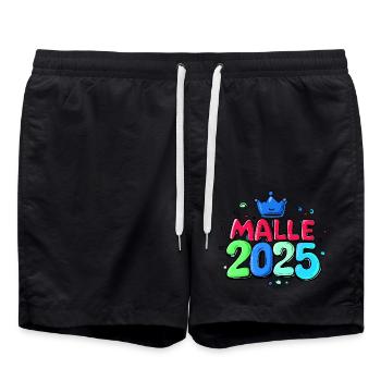 Malle 2025 Colorful Mallorca Krone - Swim Trunks - black - Front - AI Model Male 185 light (185cm)