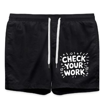 Math with a wink - Swim Trunks - black - Front - AI Model Male 185 light (185cm)