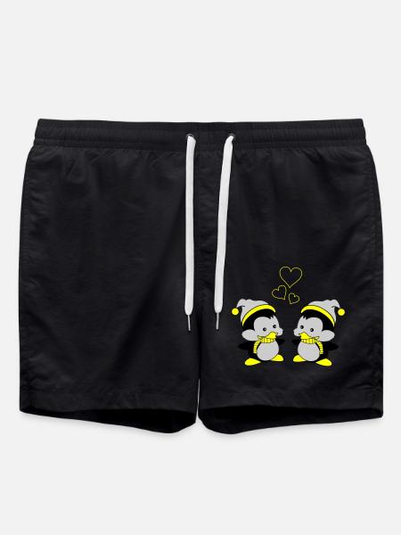 pingus in love - Badeshorts - Schwarz