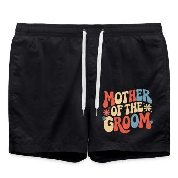 Bräutigam Hochzeit Heirat - Badeshorts - Schwarz - Vorne - AI Model Male 185 light (185cm)