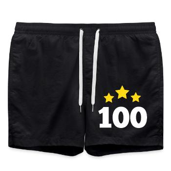 100 Jahre Stern - Geschenk zum 100-jährigen Jubiläum - Badeshorts - Schwarz - Vorne - AI Model Male 185 light (185cm)
