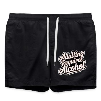 Adulting Requires Alcohol 11 - Badeshorts - Schwarz - Vorne - AI Model Male 185 light (185cm)