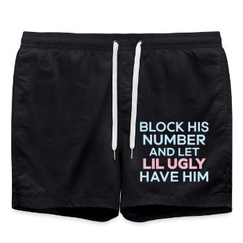 Block His Number And Let Lil Ugly Have Him 7 - Badeshorts - Schwarz - Vorne - AI Model Male 185 light (185cm)