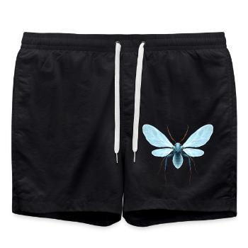 Insect glowing wings translucent fantasy nature - Badeshorts - Schwarz - Vorne - AI Model Male 185 light (185cm)
