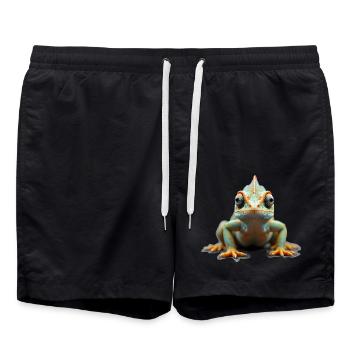 Chameleon realistic reptiles adaptability exotic p - Badeshorts - Schwarz - Vorne - AI Model Male 185 light (185cm)
