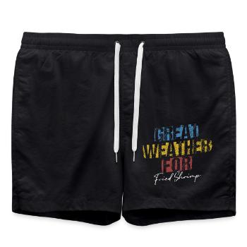 Beau temps pour les amateurs de crevettes frites - Short de bain - noir - Devant - AI Model Male 185 light (185cm)
