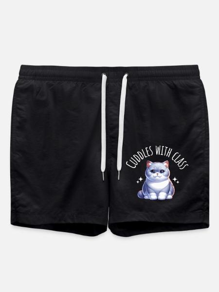 Britisch Kurzhaar Katze Haustier Lustiger Spruch - Badeshorts - Schwarz